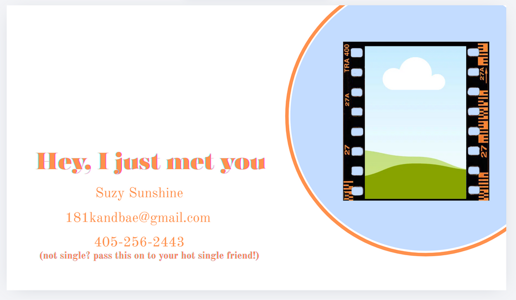 Hey Call Me Maybe Card Template